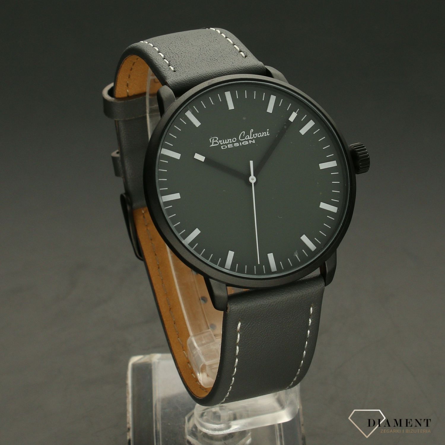 Zegarek męski na pasku Bruno Calvani 'Szary design' BC90680 GREY. Zegarek męski zachowany w eleganckiej szarej kolorystyce. Zegarek z mechanizmem kwarcowym, zasilany za pomocą baterii. ✓ Autoryzowany sklep✓ (2).jpg